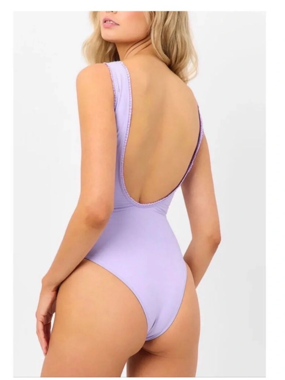 Frankie's Bikinis Kyle Lavender Scoop One-Piece Swimsuit